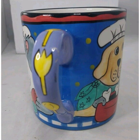 2002 DOGZILLA CANDACE REITER DESIGNS HAND PAINTED COFFEE CUP MUG DOG PUP VINTAGE - Picture 6 of 13
